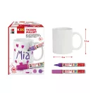 Marabu KiDS Porcelain & Glas filctoll szett - 2 db filc + bögre, lányoknak