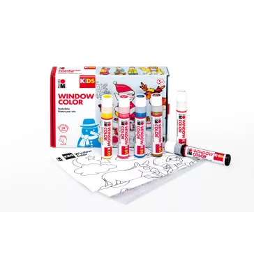   Marabu KiDS Window Color üvegmatrica festék szett - "Karácsony", 6 x 25 ml