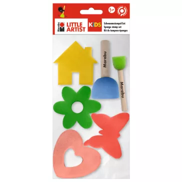 Marabu KiDS szivacs szett - 4 forma + 2 ecset