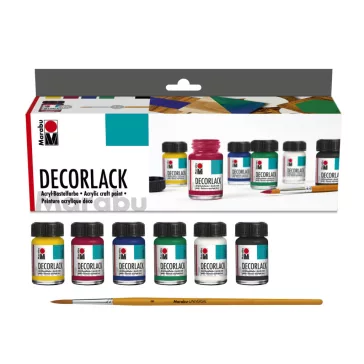   Marabu Decorlack fényes akrilfesték kezdőszett - 6 x 15 ml