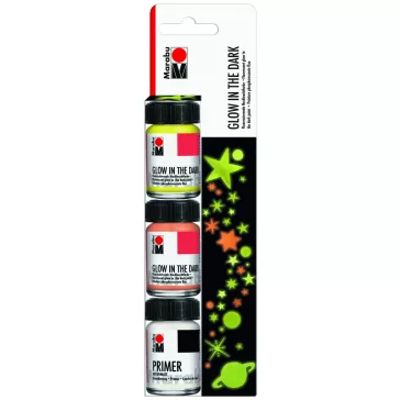   Marabu Glow in the Dark világító festék szett - „Stars”, 3 x 15 ml