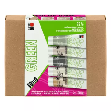   Marabu Green vízbázisú alkidfesték készlet - "BOHO", 5 x 100 ml