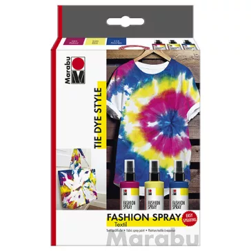   Marabu Fashion Spray textilfesték spray szett - "Tie Dye", 3 x 100 ml