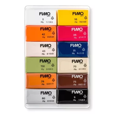   FIMO Soft süthető gyurma készlet - 12 x 25 g, Természetes színek