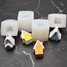 Szilikon öntőforma - 3D havas házikó 2.