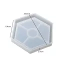 Szilikon öntőforma - hologramos alátét, hatszög 3.